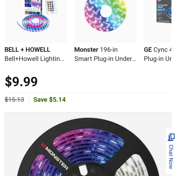 Monster  78-in Smart Plug-in Under Cabinet Strip Light with Remote - Picture 2 of 2